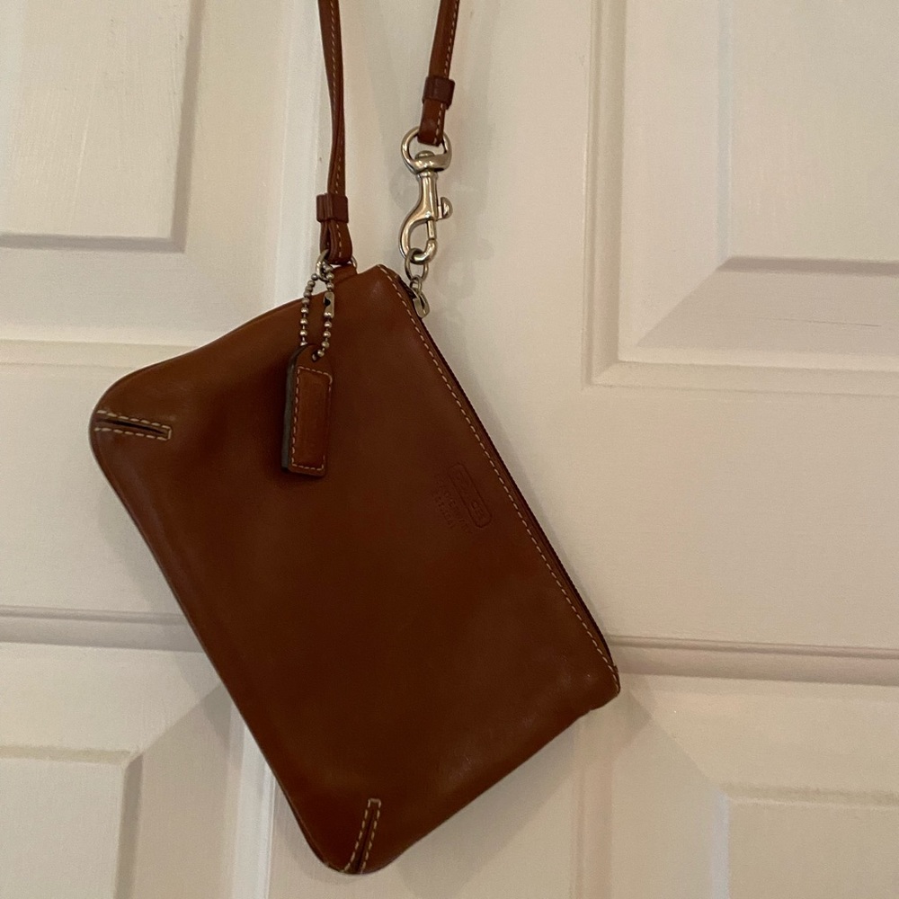Coach Brown Leather Wristlet